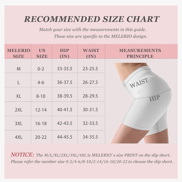 NWT MELERIO 3-pack Slip Shorts Comfortable Boyshorts Panties Anti-chafing no pkg - Picture 3 of 4